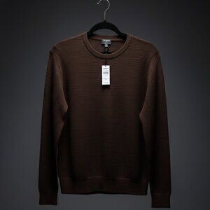 Todd Snyder Men's Textured Knit Crewneck Sweater Espresso Bean Brown NWT Size M
